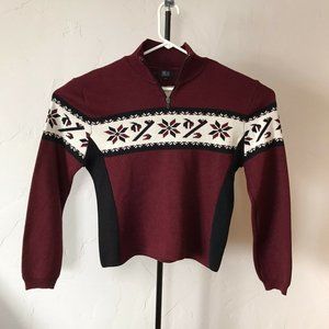 NILS Women's Medium Wool Blend Sweater Maroon